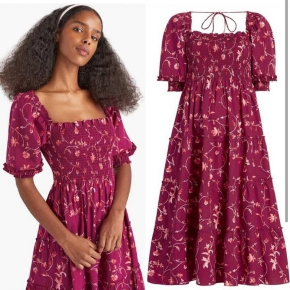 Hill House Nesli Nap dress, NWT, small, burgundy floral
